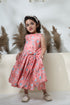 FLAMING PRINT WITH BOW RUST ORANGE DRESS